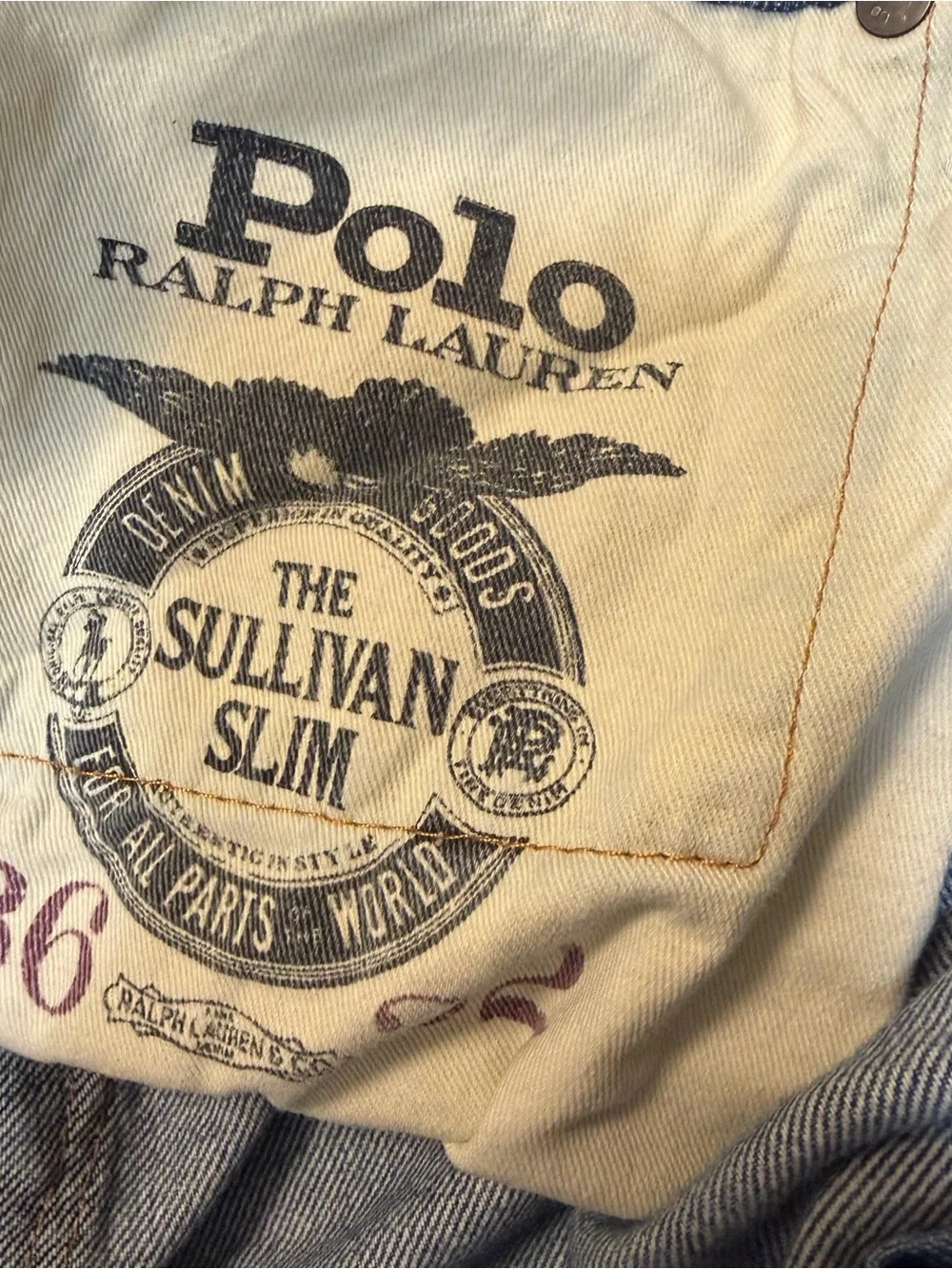 Polo Ralph Lauren Light Wash Distressed Straight Leg Jeans Men’s 36x32